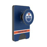 Edmonton Oilers Personalized Endzone Solid PopSockets MagSafe-Compatible PopWallet+
