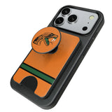 Florida A&M University Rattlers Stripe PopSockets MagSafe-Compatible PopWallet+