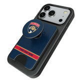 Florida Panthers Personalized Endzone Solid PopSockets MagSafe-Compatible PopWallet+