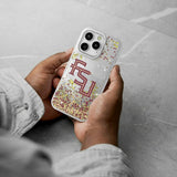 Florida State University Seminoles Athletic Wordmark Confetti Glitter Phone Case for Apple iPhone