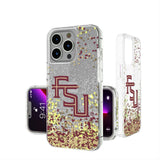 Florida State University Seminoles Athletic Wordmark Confetti Glitter Phone Case for Apple iPhone