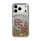 Florida State University Seminoles Athletic Wordmark Confetti Glitter Phone Case for Apple iPhone