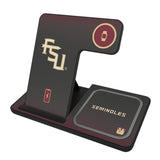 Florida State University Seminoles Athletic Wordmark Linen 3 in 1 Charging Station