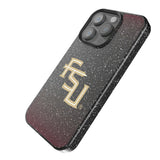 Florida State University Seminoles Athletic Wordmark Linen Black Bling Phone Case for Apple iPhone
