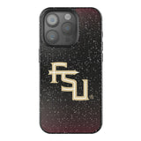 Florida State University Seminoles Athletic Wordmark Linen Black Bling Phone Case for Apple iPhone