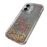 Florida State University Seminoles Athletic Wordmark Linen Glitter Phone Case for Apple iPhone