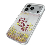 Florida State University Seminoles Athletic Wordmark Linen Glitter Phone Case for Apple iPhone