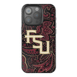 Florida State University Seminoles Athletic Wordmark Paisley Black Bling Phone Case for Apple iPhone