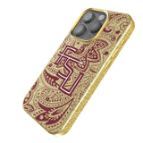 Florida State University Seminoles Athletic Wordmark Paisley Bling Phone Case for Apple iPhone