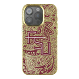 Florida State University Seminoles Athletic Wordmark Paisley Bling Phone Case for Apple iPhone