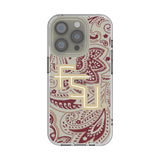 Florida State University Seminoles Athletic Wordmark Paisley Clear Phone Case for Apple iPhone