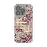 Florida State University Seminoles Athletic Wordmark Paisley Clear Phone Case for Apple iPhone