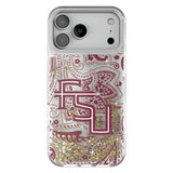 Florida State University Seminoles Athletic Wordmark Paisley Glitter Phone Case for Apple iPhone