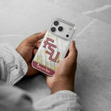 Florida State University Seminoles Athletic Wordmark Personalized EndZone Plus Glitter Phone Case for Apple iPhone