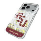 Florida State University Seminoles Athletic Wordmark Personalized EndZone Plus Glitter Phone Case for Apple iPhone