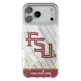 Florida State University Seminoles Athletic Wordmark Personalized EndZone Plus Glitter Phone Case for Apple iPhone