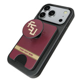 Florida State University Seminoles Athletic Wordmark Personalized Endzone Solid PopSockets MagSafe-Compatible PopWallet+
