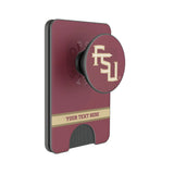 Florida State University Seminoles Athletic Wordmark Personalized Endzone Solid PopSockets MagSafe-Compatible PopWallet+