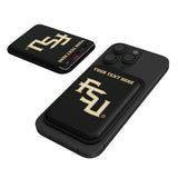 Florida State University Seminoles Athletic Wordmark Personalized Insignia Black Magnetic Credit Card Wallet