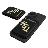 Florida State University Seminoles Athletic Wordmark Personalized Insignia Black Magnetic Credit Card Wallet