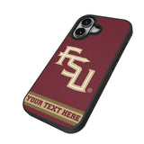 Florida State University Seminoles Athletic Wordmark Personalized Stripe Bump Phone Case for Apple iPhone