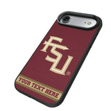 Florida State University Seminoles Athletic Wordmark Personalized Stripe Bump Phone Case for Apple iPhone