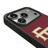 Florida State University Seminoles Athletic Wordmark Personalized Stripe Bump Phone Case for Apple iPhone
