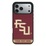 Florida State University Seminoles Athletic Wordmark Personalized Stripe Bump Phone Case for Apple iPhone