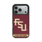 Florida State University Seminoles Athletic Wordmark Personalized Stripe Bump Phone Case for Apple iPhone