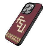 Florida State University Seminoles Athletic Wordmark Personalized Stripe Bump Phone Case for Apple iPhone