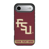 Florida State University Seminoles Athletic Wordmark Personalized Stripe Bump Phone Case for Apple iPhone