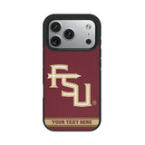 Florida State University Seminoles Athletic Wordmark Personalized Stripe Bump Phone Case for Apple iPhone