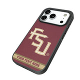 Florida State University Seminoles Athletic Wordmark Personalized Stripe Bump Phone Case for Apple iPhone