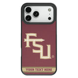 Florida State University Seminoles Athletic Wordmark Personalized Stripe Bump Phone Case for Apple iPhone
