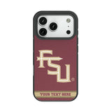 Florida State University Seminoles Athletic Wordmark Personalized Stripe Bump Phone Case for Apple iPhone