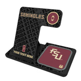 Florida State University Seminoles Athletic Wordmark Personalized Tilt 3 in 1 Charging Station