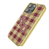 Florida State University Seminoles Athletic Wordmark Plaid Bling Phone Case for Apple iPhone