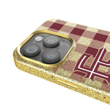 Florida State University Seminoles Athletic Wordmark Plaid Bling Phone Case for Apple iPhone