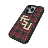 Florida State University Seminoles Athletic Wordmark Plaid MagSafe Compatible Phone Case for Apple iPhone