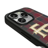Florida State University Seminoles Athletic Wordmark Plaid MagSafe Compatible Phone Case for Apple iPhone