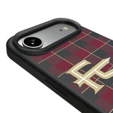 Florida State University Seminoles Athletic Wordmark Plaid MagSafe Compatible Phone Case for Apple iPhone