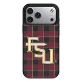 Florida State University Seminoles Athletic Wordmark Plaid MagSafe Compatible Phone Case for Apple iPhone