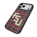 Florida State University Seminoles Athletic Wordmark Plaid MagSafe Compatible Phone Case for Apple iPhone