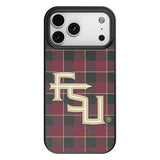 Florida State University Seminoles Athletic Wordmark Plaid MagSafe Compatible Phone Case for Apple iPhone