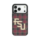 Florida State University Seminoles Athletic Wordmark Plaid MagSafe Compatible Phone Case for Apple iPhone