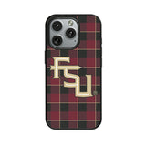 Florida State University Seminoles Athletic Wordmark Plaid MagSafe Compatible Phone Case for Apple iPhone
