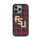 Florida State University Seminoles Athletic Wordmark Plaid MagSafe Compatible Phone Case for Apple iPhone