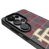 Florida State University Seminoles Athletic Wordmark Plaid MagSafe Compatible Phone Case for Samsung Galaxy