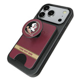 Florida State University Seminoles Personalized Endzone Solid PopSockets MagSafe-Compatible PopWallet+