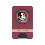 Florida State University Seminoles Personalized Endzone Solid PopSockets MagSafe-Compatible PopWallet+